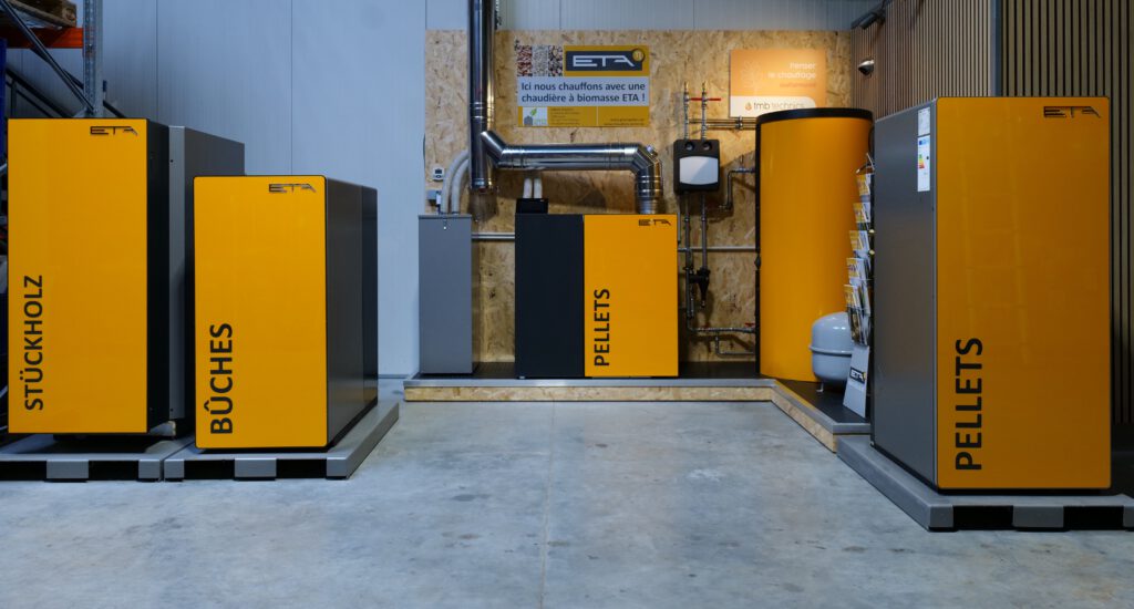 Showroom chaudières biomasse ETA de TMB Technics à Gembloux